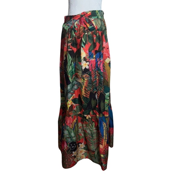 Rachel Zoe Tropical Maxi Skirt | Jungle Print | Size M | Boho Resortwear - Picture 3 of 9